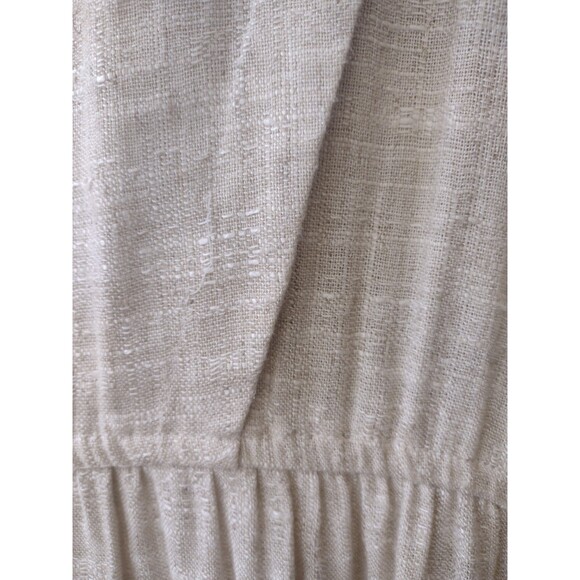 Vintage 50s Lanz Originals Dress Rayon Flax Blend Button Back Cottagecore Folk M - Picture 4 of 8